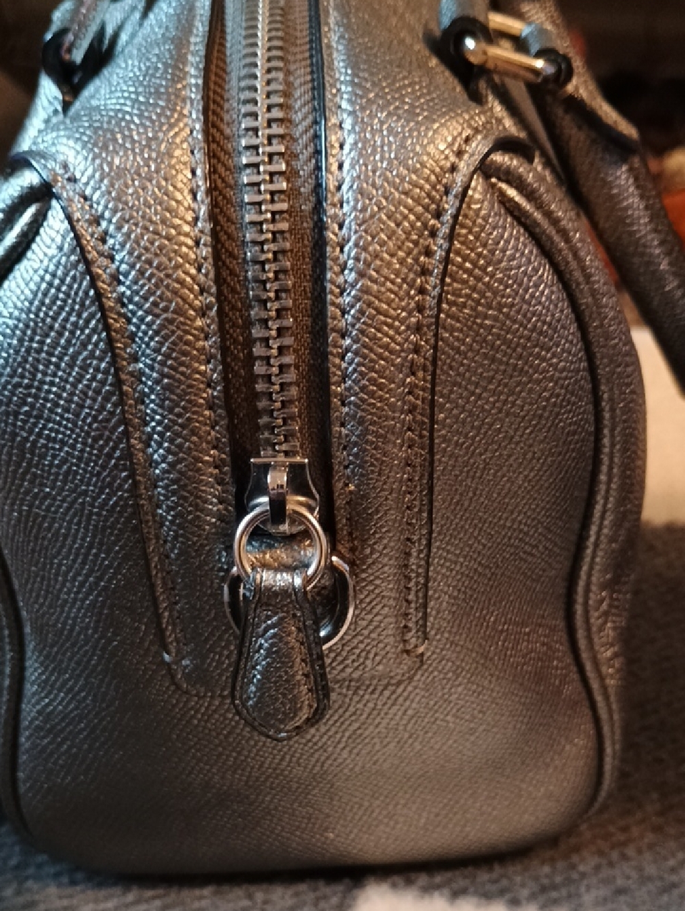 Coach Mini Bennett Metallic Silver Satchel Handbag - Picture 6 of 12